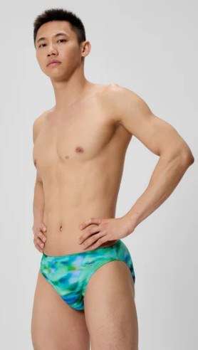 Speedo Printed Brief Green/Blue