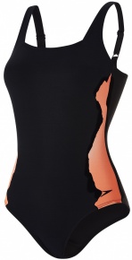 Damen-Badeanzug Speedo Auragleam 1 Piece Black/Fluo Orange/White