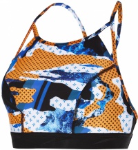 Damen-Badeanzug Speedo Stormza Crop Top Black/Fluo Orange/White Damen-Badeanzug Speedo Stormza Crop Top Black/Fluo Orange/White