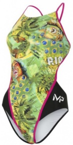 Damen-Badeanzug Michael Phelps Corco Lady Open Back Green/Yellow