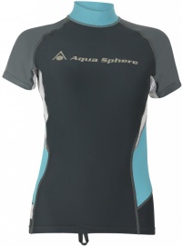 Damen T-Shirt Aqua Sphere Amy Rash Guard Dark Grey/Grey