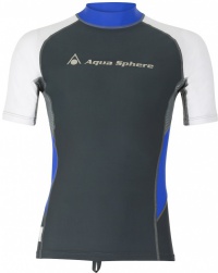 Herren T-Shirt Aqua Sphere Blaze Rash Guard Dark Grey/White