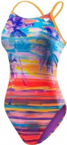 Damen-Badeanzug Tyr Laguna Crosscutfit Tieback Orange/Multi Damen-Badeanzug Tyr Laguna Crosscutfit Tieback Orange/Multi