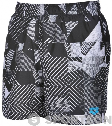 Badehose Herren Arena Optical Boxer Black/White