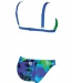 Damen-Badeanzug Arena Palm Bow Bra Green/Blue