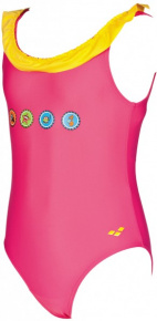 Badeanzug Mädchen Arena AWT Krowncaps KG One Piece Fresia Rose/Lily Yellow Badeanzug Mädchen Arena AWT Krowncaps KG One Piece Fresia Rose/Lily Yellow