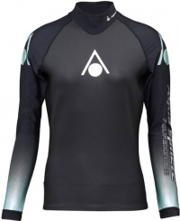 Neopren T-Shirt Damen Aqua Sphere Aquaskin Top Long Sleeve Women Black/Turquoise