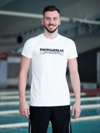 Herren T-Shirt Swimaholic Life Is Cool In The Pool T-Shirt Men White