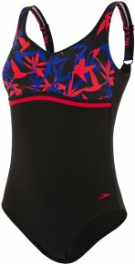Speedo Contourluxe Printed 1 Piece Black/Chroma Blue/Fed Red Speedo Contourluxe Printed 1 Piece Black/Chroma Blue/Fed Red