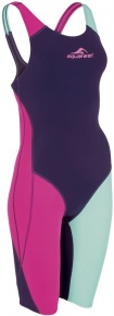 Wettkampf-Badeanzug Mädchen Aquafeel N2K Openback I-NOV Racing Girls Navy/Green/Pink