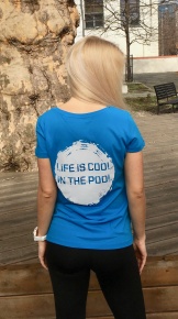 Damen T-Shirt Swimaholic Life Is Cool In The Pool T-Shirt Women Azure Damen T-Shirt Swimaholic Life Is Cool In The Pool T-Shirt Women Azure