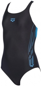 Badeanzug Mädchen Arena Stamp Swim Pro Back One Piece Junior Black/Turquoise