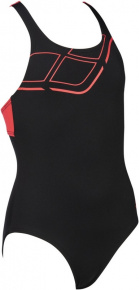 Badeanzug Mädchen Arena Essentials Swim Pro Back One Piece Junior Black/Fluo Red