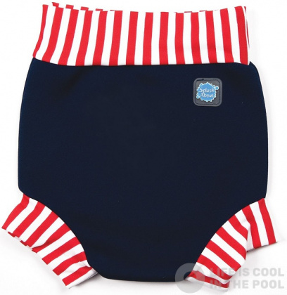 Schwimmanzug für Babys Splash About Happy Nappy Navy/Red Stripe