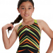 Badeanzug Mädchen Speedo Fastskin Endurance+ Openback Kneeskin Girl Black/Atomic Lime/Salso