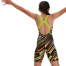 Badeanzug Mädchen Speedo Fastskin Endurance+ Openback Kneeskin Girl Black/Atomic Lime/Salso