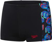 Badehose Jungen Speedo Digi Allover Panel Aquashort Boy Black/Red/Neon Absinthe/Lapis Blue/Blue Flame