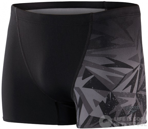 Badehose Herren Speedo Hyper Boom Placement V-Cut Aquashort Black/Oxid Grey