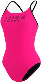 Damen-Badeanzug Nike Logo Cutout One Piece Pink Prime