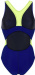 Damen-Badeanzug Aquafeel Racerback Blue/Fluo Yellow