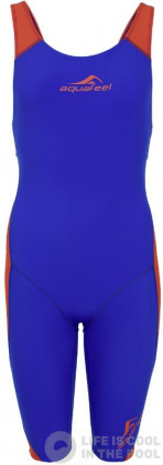 Wettkampf-Schwimmanzug Damen Aquafeel N2K Openback I-NOV Racing Blue/Orange