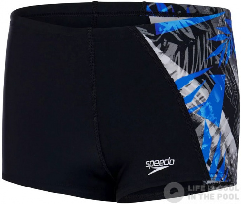 Badehose Jungen Speedo Digital Panel Aquashort Boy Black/Pool/Chroma Blue/White