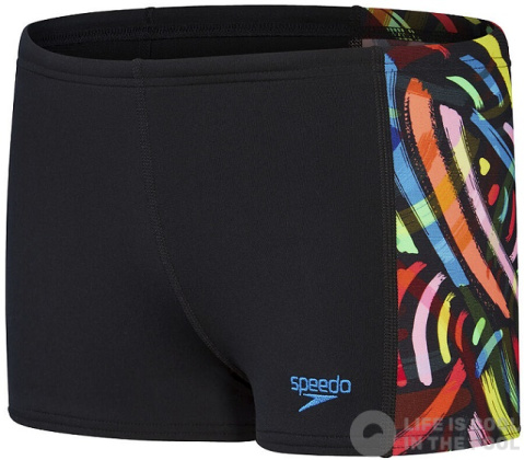 Badehose Jungen Speedo Digital Panel Aquashort Boy Black/Volcanic/Fluo Green/Yellow/Lapis