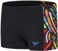 Badehose Jungen Speedo Digital Panel Aquashort Boy Black/Volcanic/Fluo Green/Yellow/Lapis