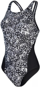 Damen-Badeanzug Speedo Allover Digital Recordbreaker Black/USA Charcoal/Shark Grey/White