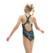 Badeanzug Mädchen Speedo Hyper Boom Allover Medalist Girl Black/Bolt/Dove Grey