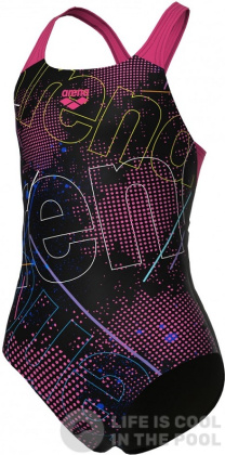 Badeanzug Mädchen Arena Girls Galactics Swimsuit Swim Pro Back Black/Freak Rose