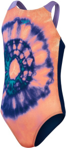 Badeanzug Mädchen Speedo Printed Pulseback Girl Soft Coral/Ammonite/Aquarium/Lilac
