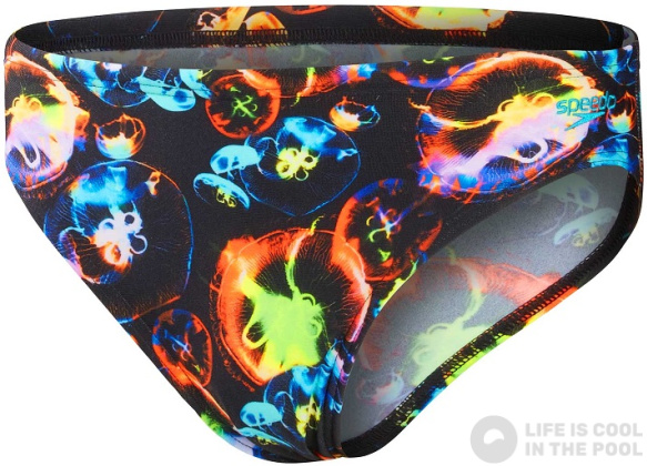 Badehose Jungen Speedo 6.5cm Digital Allover Brief Boy Black/Hypersonic Blue/Orange/Lumo Green