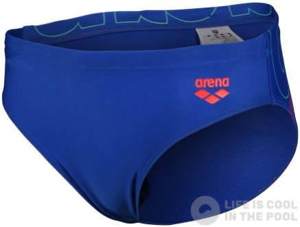 Badehose Jungen Arena Boys Swim Brief Graphic Royal/Fluo Red