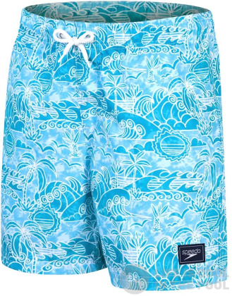 Badeshorts Jungen Speedo Printed 15 Watershort Boy Alpine Blue/Pool/White