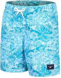 Badeshorts Jungen Speedo Printed 15 Watershort Boy Alpine Blue/Pool/White Badeshorts Jungen Speedo Printed 15 Watershort Boy Alpine Blue/Pool/White
