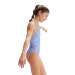 Badeanzug Mädchen Speedo Printed Medalist Girl Baja Blue/Neon Violet/White