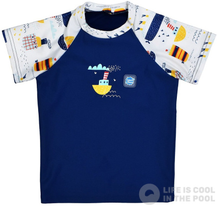 Kinder UV-Badeshirt Splash About Short Sleeve Rash Top Tug Boats