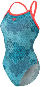 Arena Camo Kikko Swimsuit Challenge Back Fluoro Red/Water Multi Arena Camo Kikko Swimsuit Challenge Back Fluoro Red/Water Multi