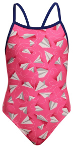 Funkita Paper Pink Single Strap One Piece Girls Funkita Paper Pink Single Strap One Piece Girls