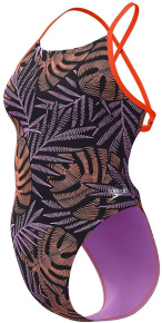 Speedo Allover Digital Tie Back Orange Speedo Allover Digital Tie Back Orange