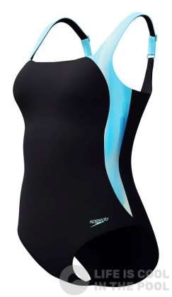 Speedo Shaping LunaLustre Printed 1 Piece Black/Arctic