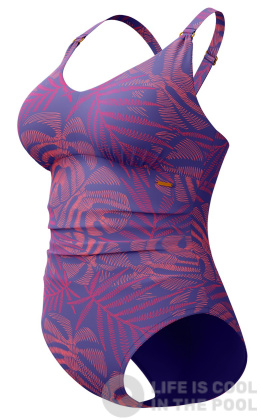 Speedo Shaping Printed V Neck 1 Piece Violet/Blue