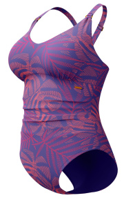 Speedo Shaping Printed V Neck 1 Piece Violet/Blue