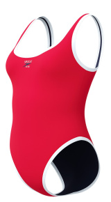 Speedo Solid Scoop 1 Piece Red/White