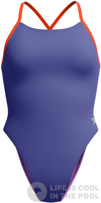Speedo Womens Solid Tie Back Hapuna Blue
